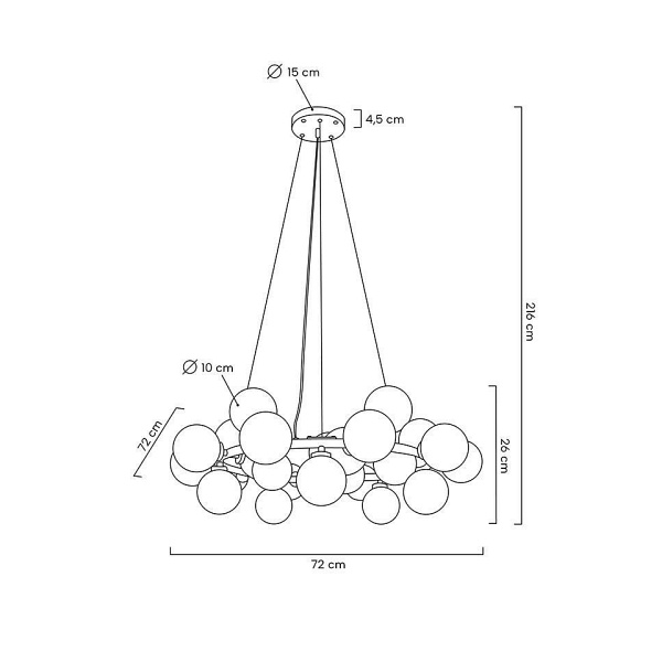 Lampa wisząca COSMO 72 złota - Moosee